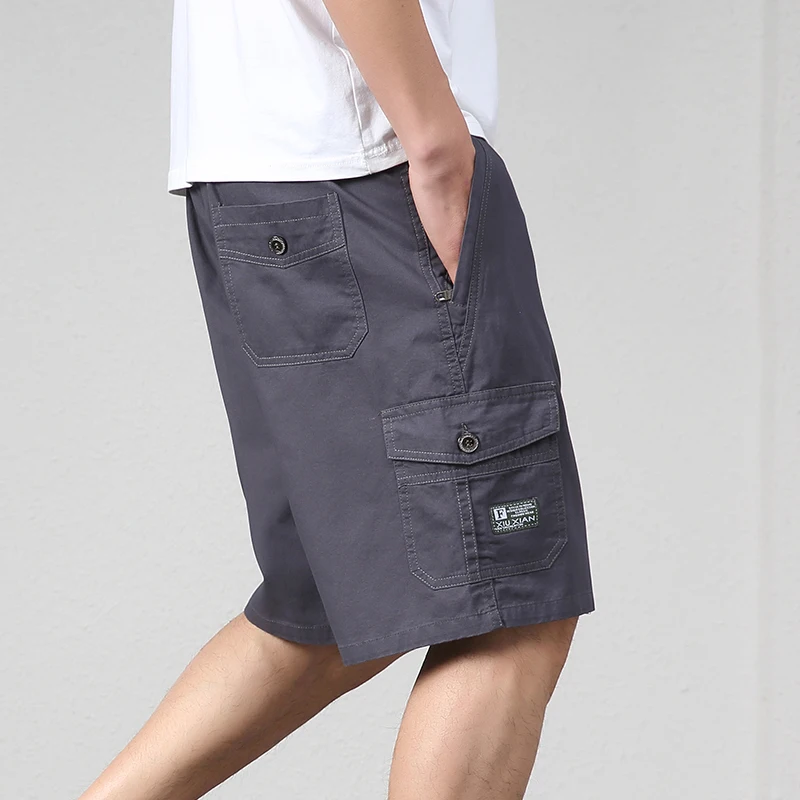 2023 Summer Men 100% Cotton Cargo Shorts Men Fashion Casual Multi Pockets Shorts Men Military Quick Dry Tactical Shorts Male 5XL