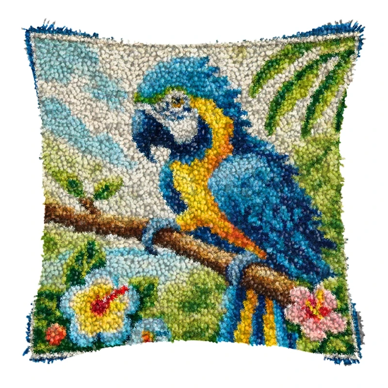 مجموعة خطافات مزلاج العقعق، وسادة مطرزة، افعل ذلك بنفسك، سجادة مطرزة مع زخرفة وسادة من سلسلة نمط مطبوعة مسبقًا #2