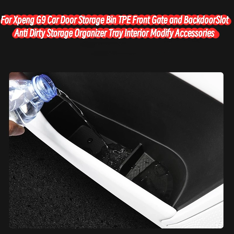 For Xpeng G9 Car Door Storage Bin TPE Front Gate and BackdoorSlot Anti Dirty Storage Organizer Tray Interior Modify Accessories