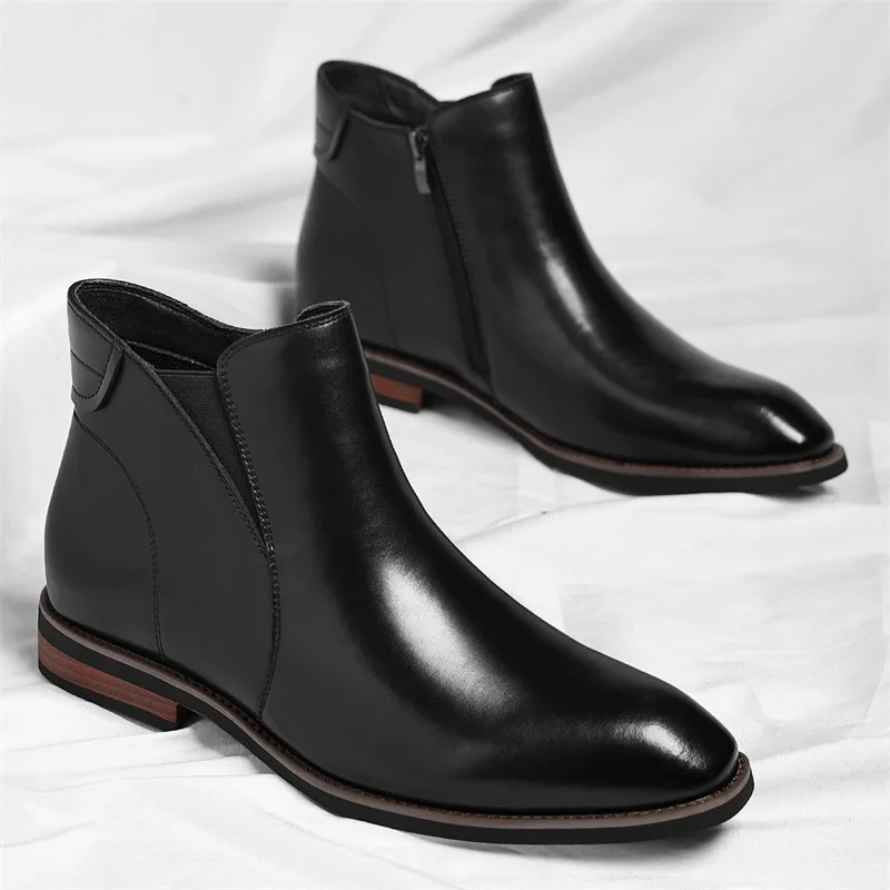 Chelsea Boots Men's 2025 Autumn/Winter American Zipper Plus Velvet Large Trendy Cross border Trendy Short Boots