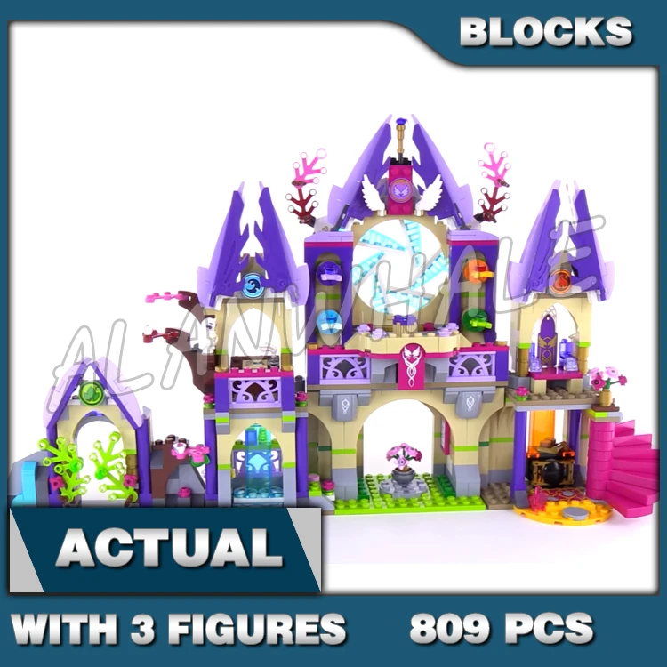 809pcs เอลฟ์ Skyra ลึกลับ Sky ปราสาท Naida Magical Fairy pegasi Pegasus 10415 อาคารบล็อกของเล่นเข้ากันได้กับรุ่น