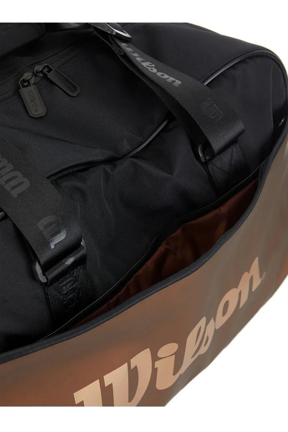 حقيبة ويلسون 2023 سوبر تور برو ستاف V14 براون لمضرب التنس Dufflel حقيبة رياضية لفريق التنس ‎ ل 3 قطعة مضرب WR8025801001