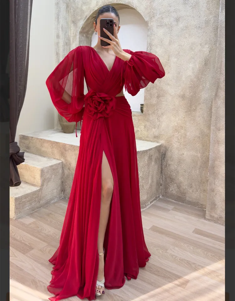 formal long dress wedding guest High Low Sweetheart Neck Strapless Backless Satin Red Prom Dresses, Re –  abcprom main image 0