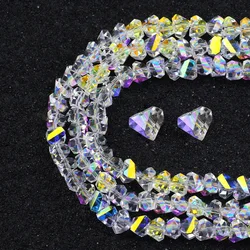 Transparent Triangle Glass Crystal Loose Spacers Beads For Jewelry Making Charms Bracelets Neckalces DIY Accessories 4/6/8mm