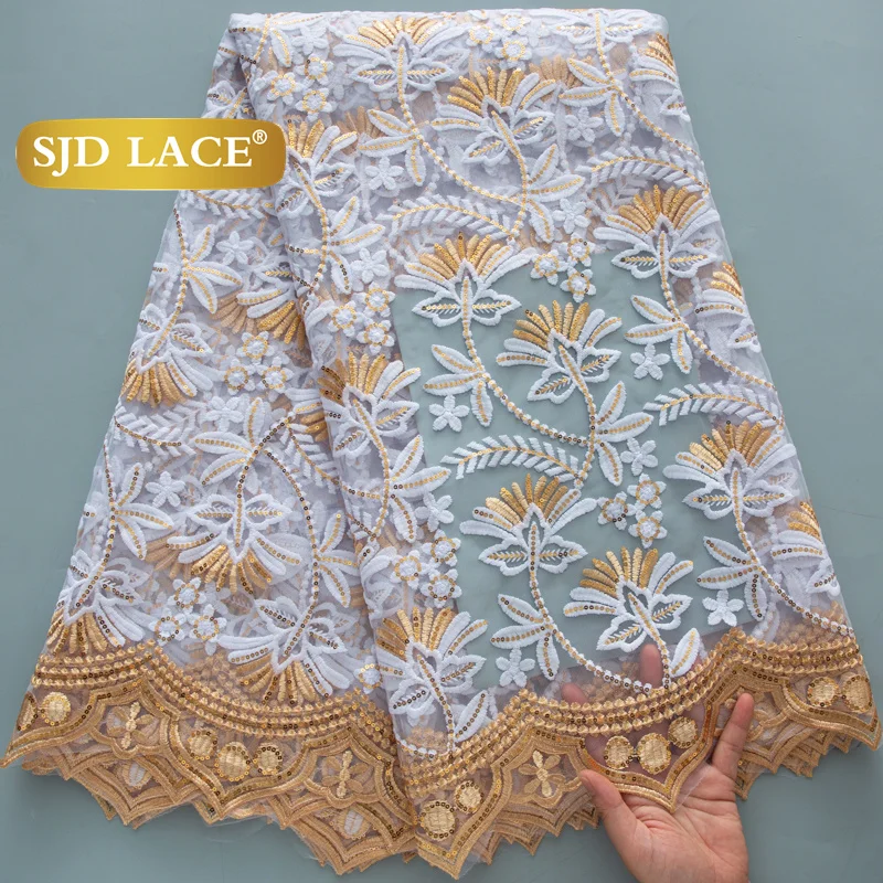 

SJD LACE French Nigerian Mesh Lace Fabric 2025 High Quality African Tulle Sequins Net Lace Fabric For Women Party DIY Dress 4534