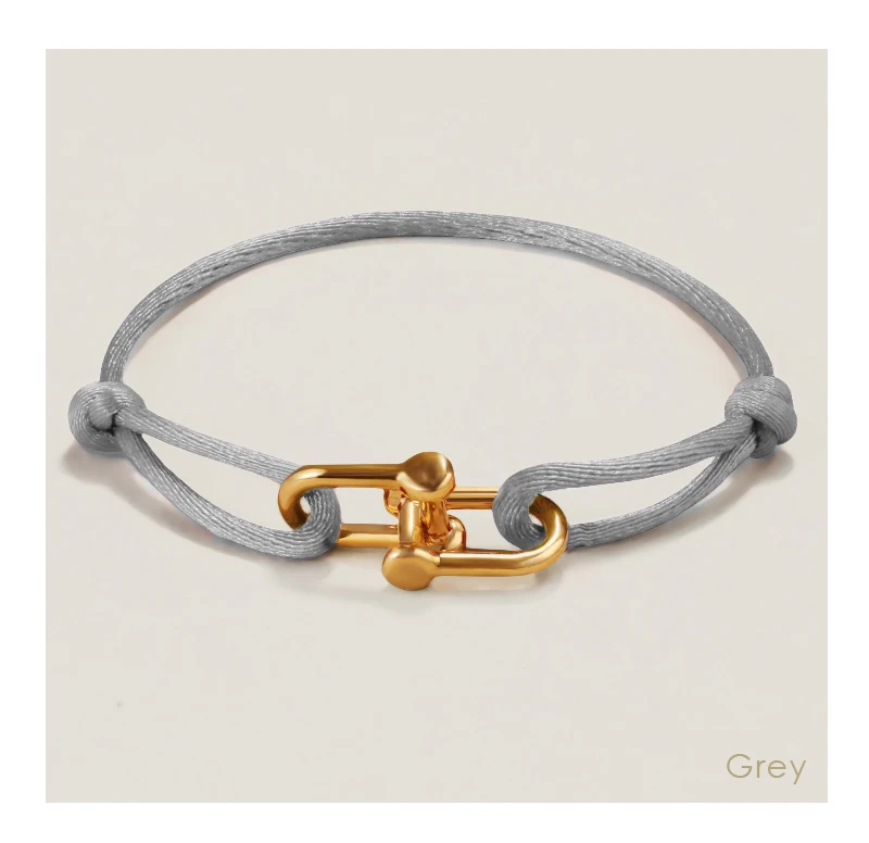 MOONLIGHT Classic Adjustable U-Shape Charm Bracelets for Women High Quality Silk Rope Bracelet Female Jewelry Gifts Wholesale