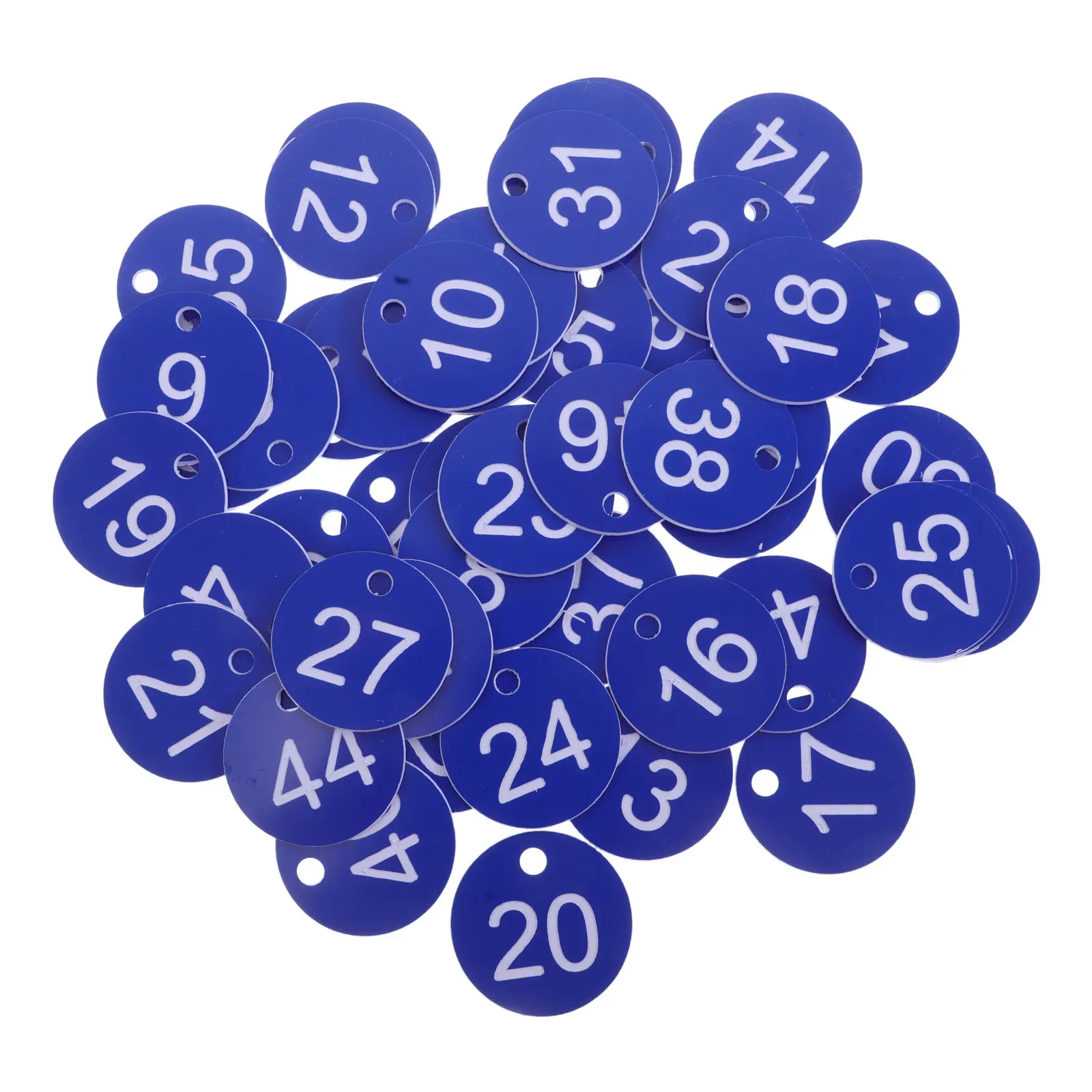

50Pcs Plastic Number Tags Key Chain Labels 1-50 Reusable Engraved Hanging Key Identifiers for Storage Office Luggage