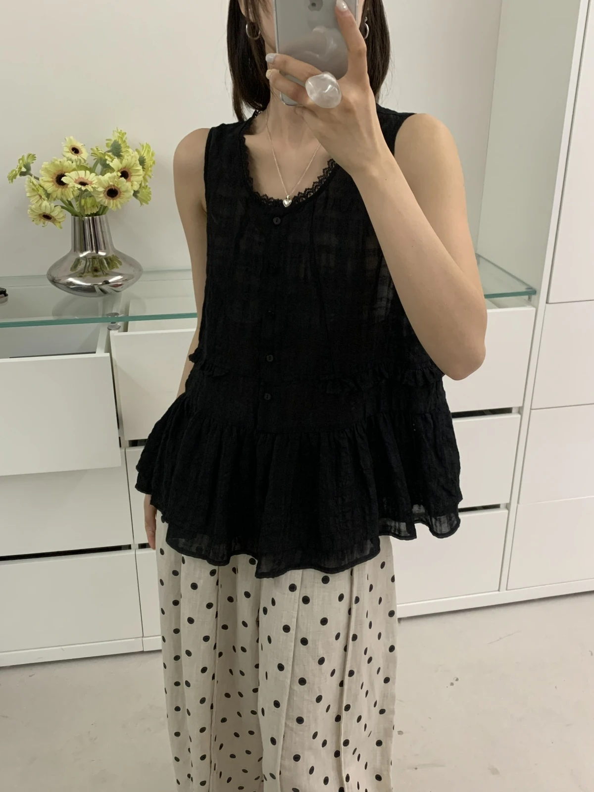 

Летняя майка Lilian Enyill в корейском стиле с узором под дерево, без рукавов, женская одежда