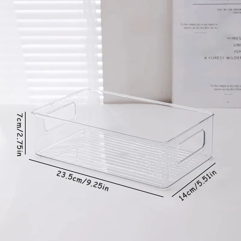 3 desktop transparent storage boxes Cosmetics jewelry organizer plastic box storage basket