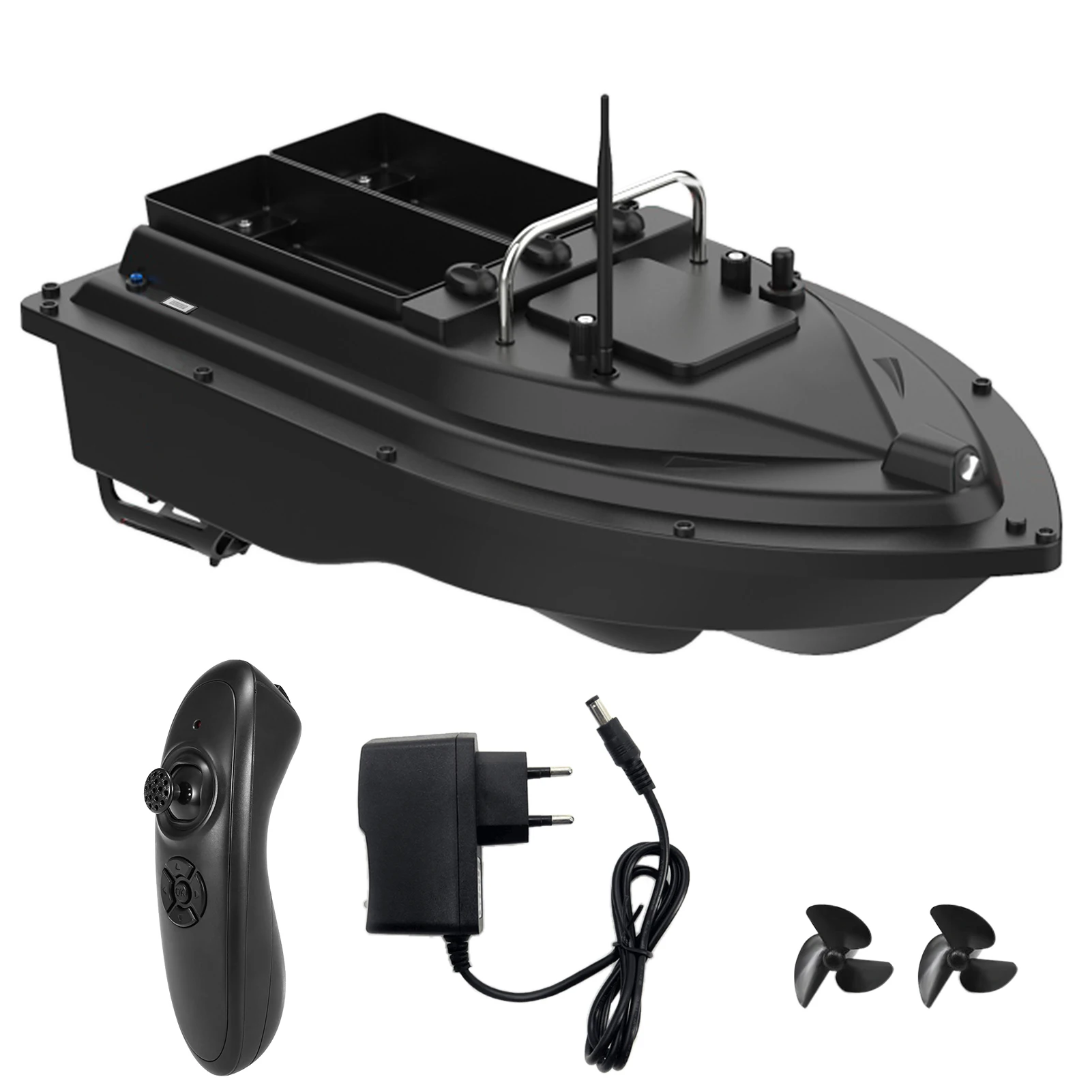 Wireless Remote Control Fishing Bait Boat with Double Bait Containers Fish Feeder Device with 400-500m Remote Range