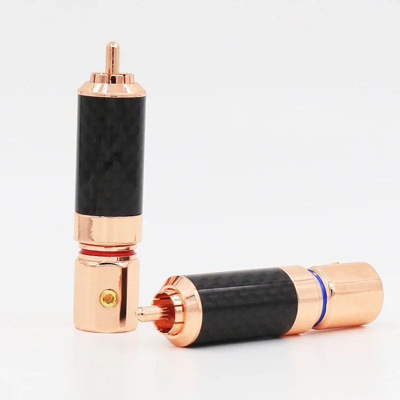 

4pcs Audiocrast CF610 High quality Rose Gold Plated RCA Audio Plug Connector Screw Locking RCA Plug