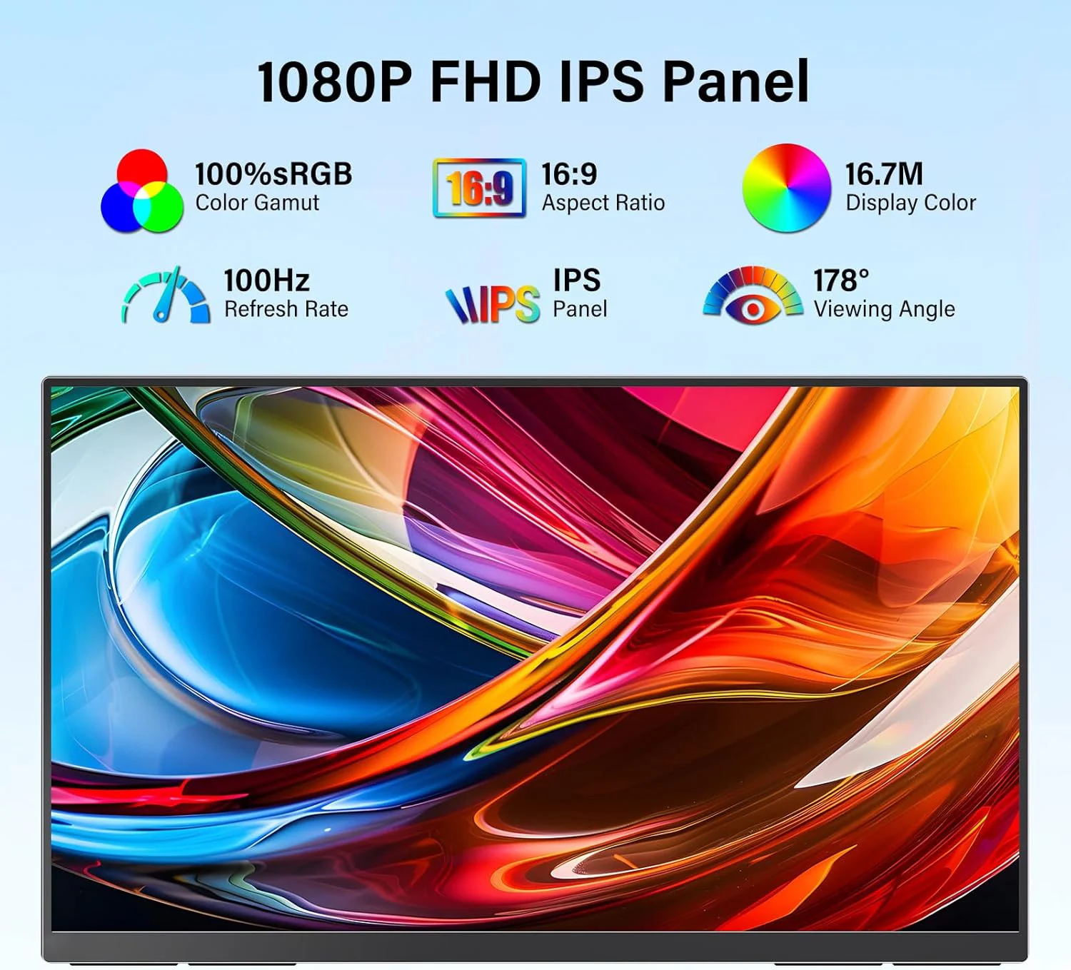 Monitor portatile da 23,8'' 1080P 100Hz con HDMI USB IPS Secondo monitor esterno per PC portatile Mac Switch Xbox ps4, tavolo S1