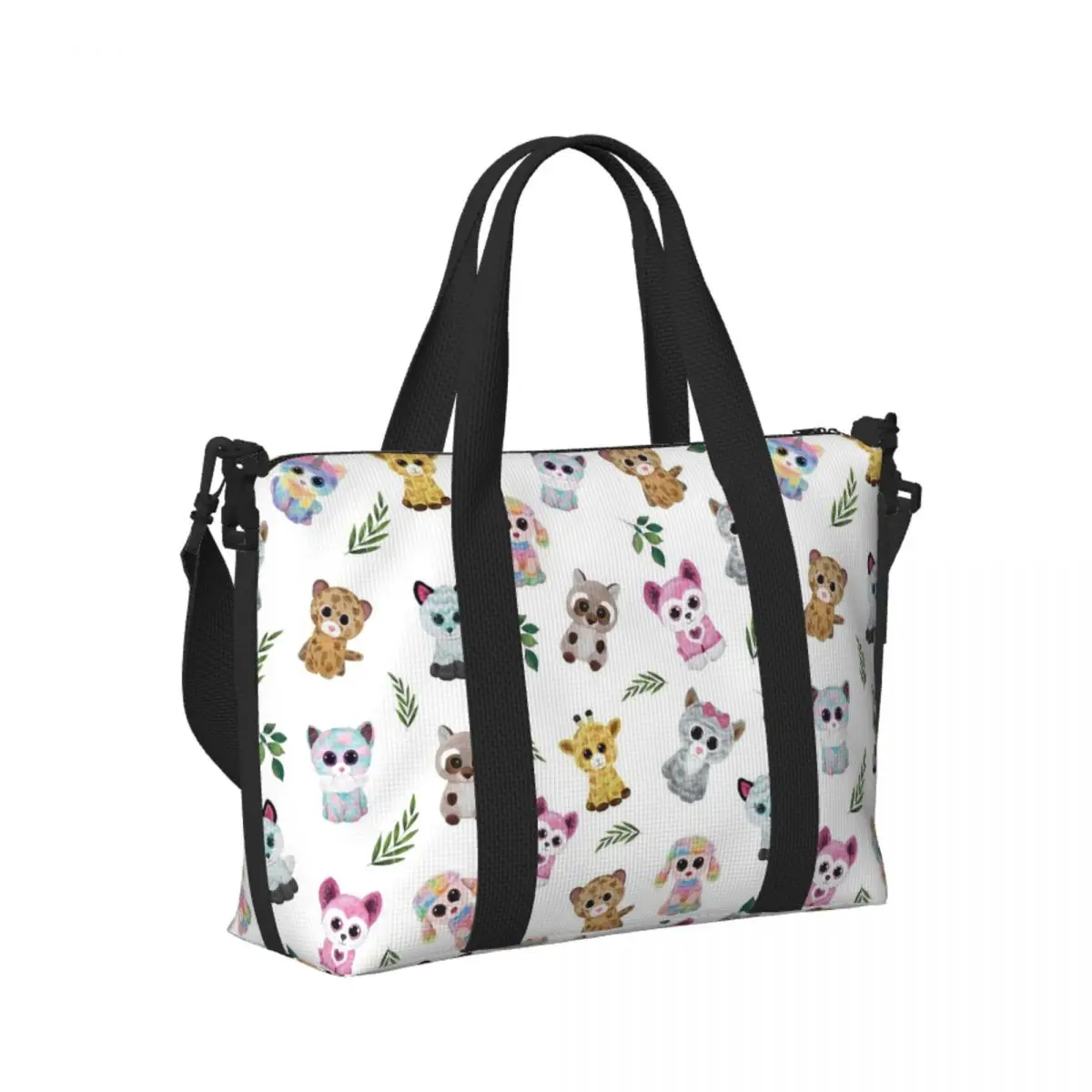 

Custom Beanie Boo Beach Travel Bag Large Capacity Tote Bags for Gym Sport Women Shopping Duffle Shoulder Bag