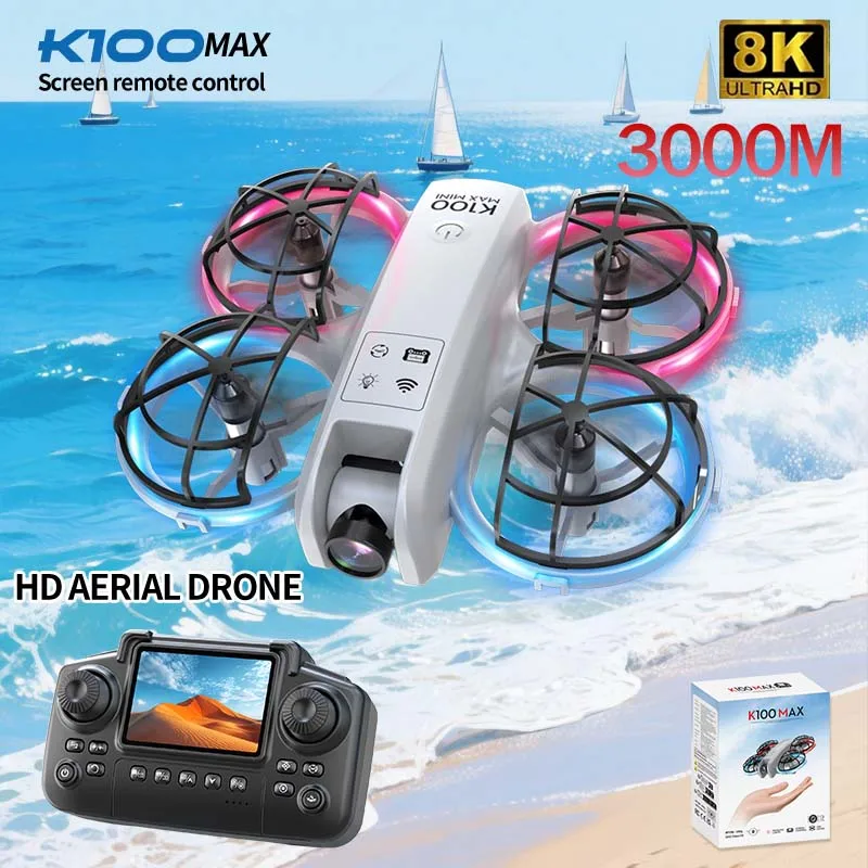 

K100 MAX Drone Screen Remote Aircraft With 8K HD 5KM Long Range Auto Return And Follow Mode Professional Dual Camera Quadcopters