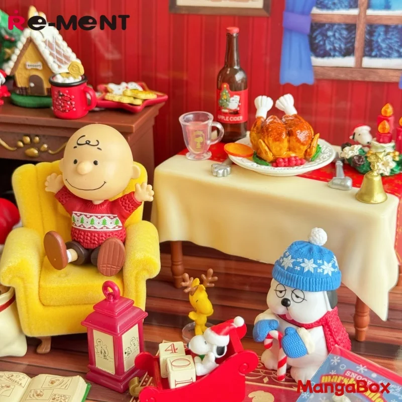 RE-MENT صندوق أعمى سنوبي عشية عيد الميلاد هدية مصغرة مجموعة شجرة عيد الميلاد