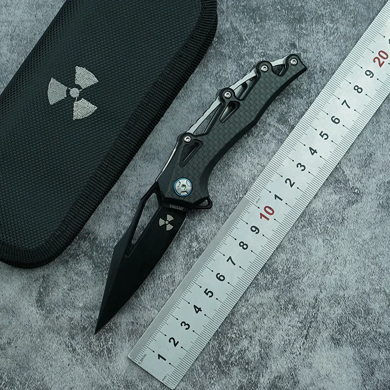

LEMIFSHE JR3393 Real D2 Blade Carbon Fiber Handle Folding Knife Outdoor Camping Kitchen Survival Multifunctional EDC Tool