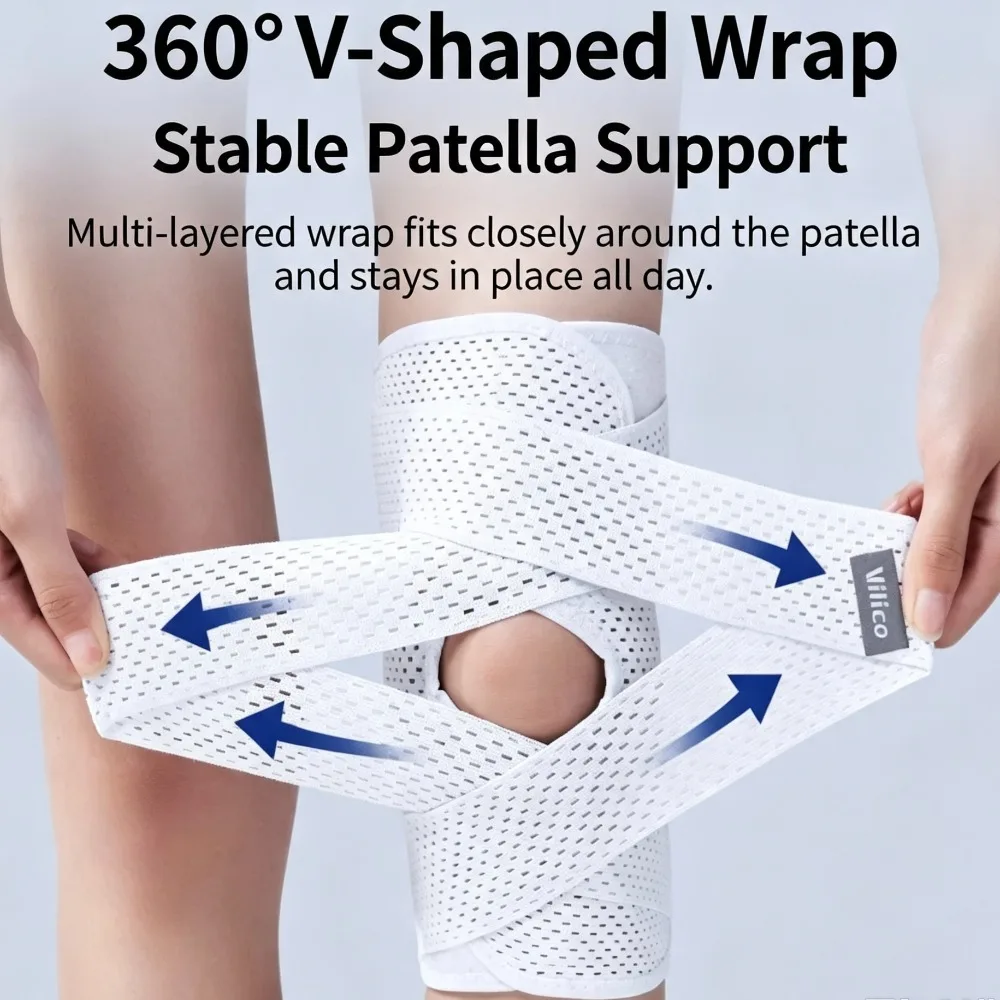 Lightweight Breathable Knee Brace for Men & Women, Meniscus & Patella Support Sleeve, Knee Joint Protection Pad for Running, Basketball, Hiking & Fitness Sports
