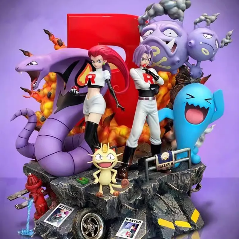 41cm pokemon evolução figura anime figuras com luz led estátua cinza ketchum figuras 38cm ovo foguete equipe coleção modelo brinquedos