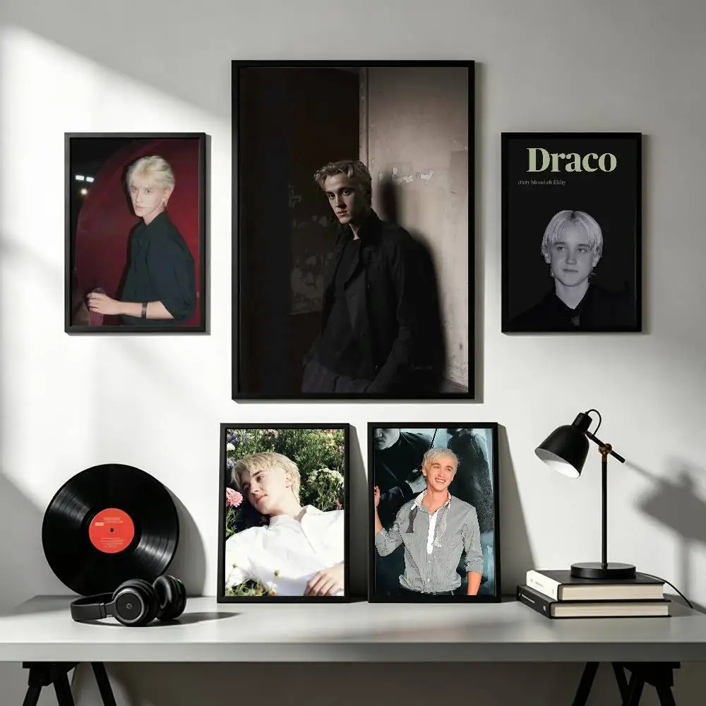 Actor Draco Malfoy  Poster Waterproof Wall Art Sticker For Bar Living Room Vintage Decor High Quality Print Gift