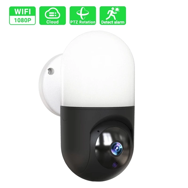 

2MP 1080P Icam365 Wireless PTZ Automatic Tracking Motion Detetion IP Camera Wifi Two-way Audio IR Night Vision Wall Lamp Camera