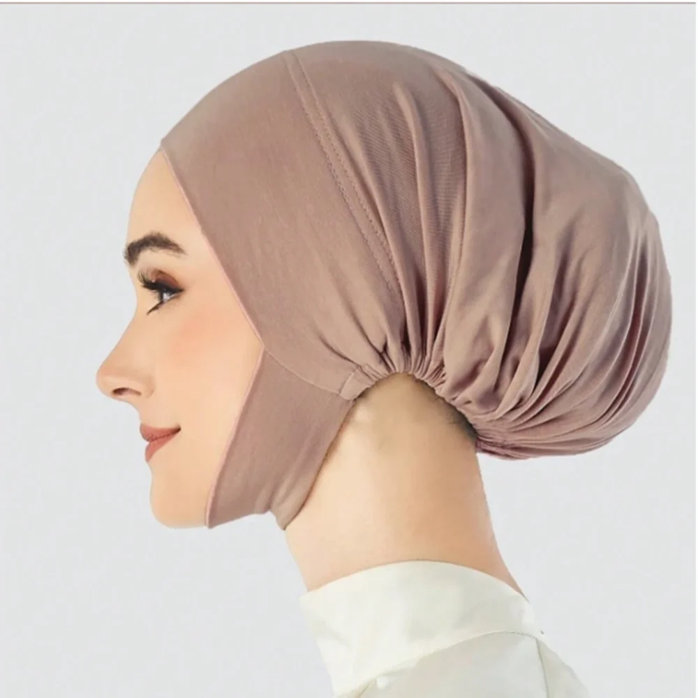 1/2/قطعة قبعة الحجاب الداخلي الإسلامي للنساء الصلبة underscarf الحجاب Undercap وشاح قبعة عمامة الحجاب الإسلامي مسلم جاهزة لارتداء