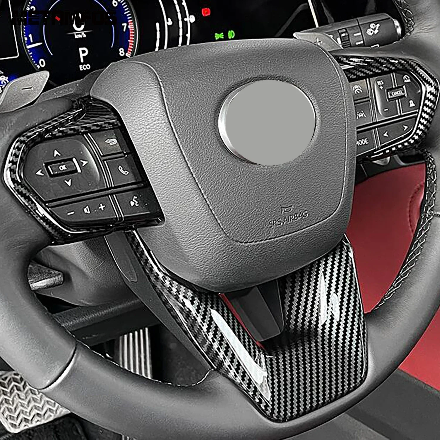 For Lexus NX 250 350 350H 450H 2021-2023 2024 Carbon Fiber Interior Steering Wheel Cover Trim Frame Interior Car Accessories