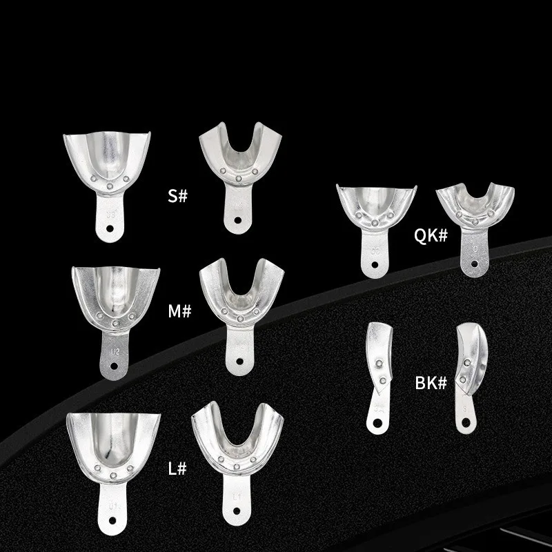 

10 Pairs Metal Dental Impression Tray For Edentulous Dentistry Aluminum Alloy Autoclavable Dental Tray Holder Dentist Instrument