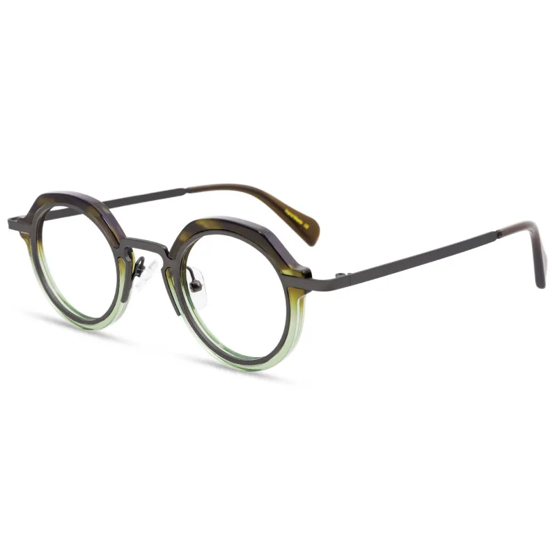 Niche high quality literary glasses frame retro designer classic fashion trend oval small frame round face prescription glasses