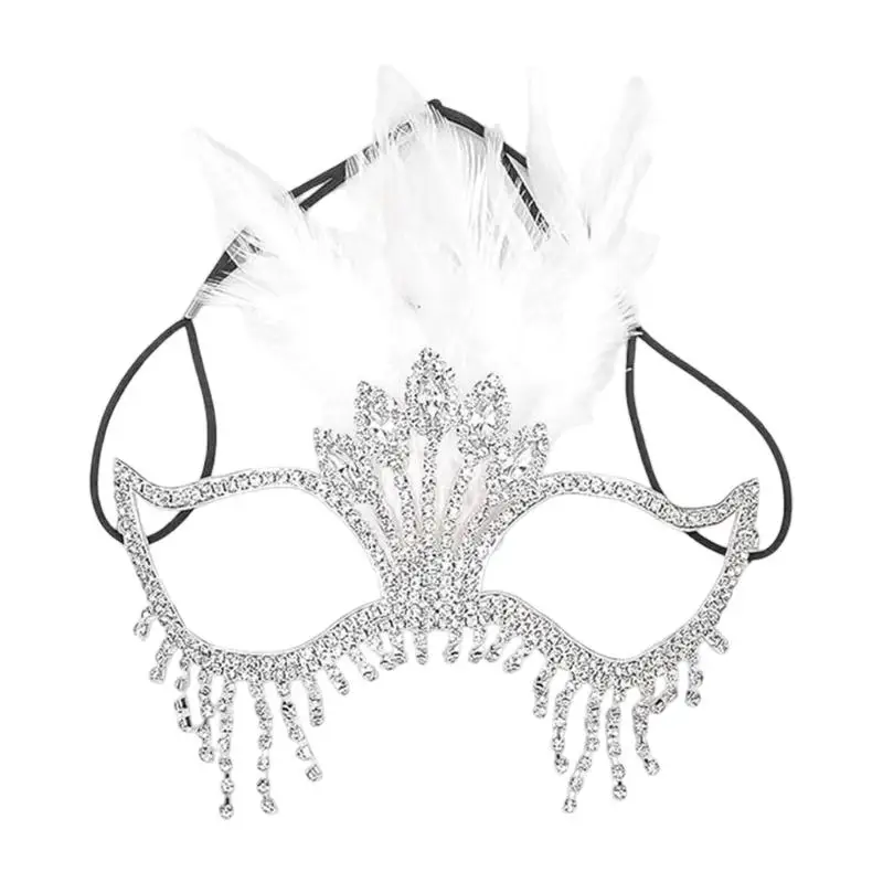 Mặt nạ dự tiệc có lông vũ 652F Phụ kiện trang phục thời trang độc đáo dành cho nữ