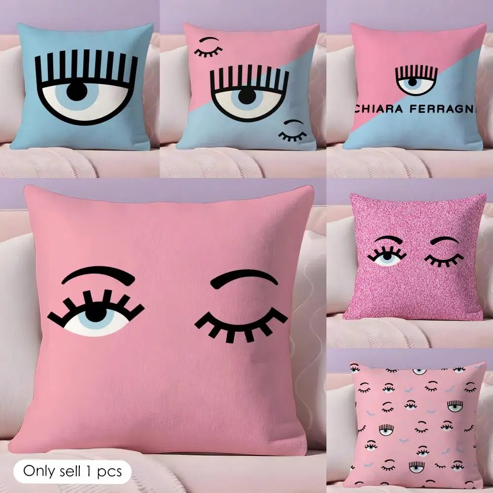

Hot Eyes Cartoon Cushion Cover Short Plush Soft Double-Sided Printing Pillow Case Cozy Sofa Bedroom Home Decor Gift