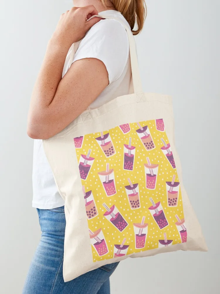 

Bubble Tea Drink Tote Bag Woman shopper bag bags woman 2025 custom fabric bag tote university