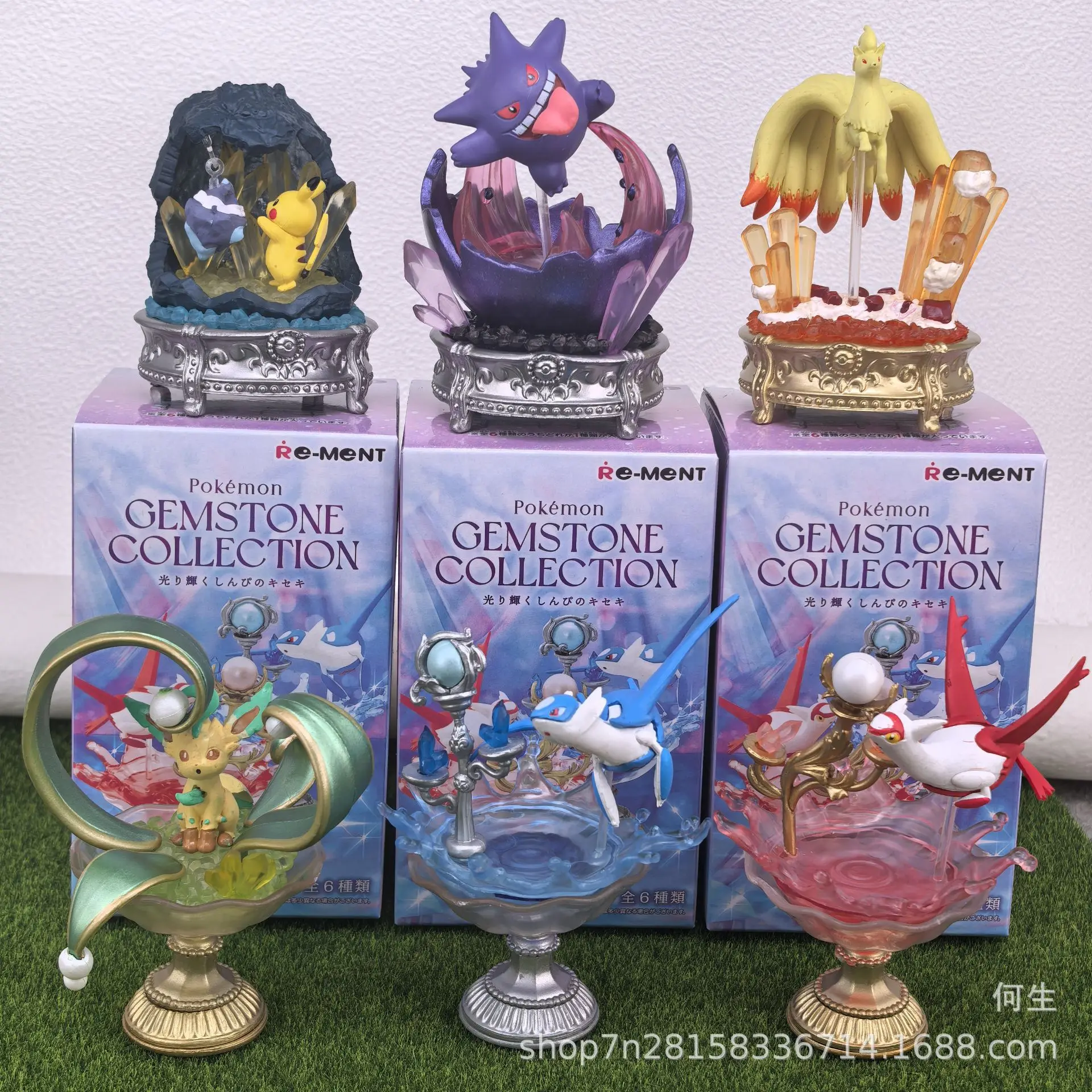 

Re-Ment Pokemon Gemstone Collection Series Bind Box игрушки Gengar Latias Latios Ninetales экшн-фигурка модель орнамент подарки для детей