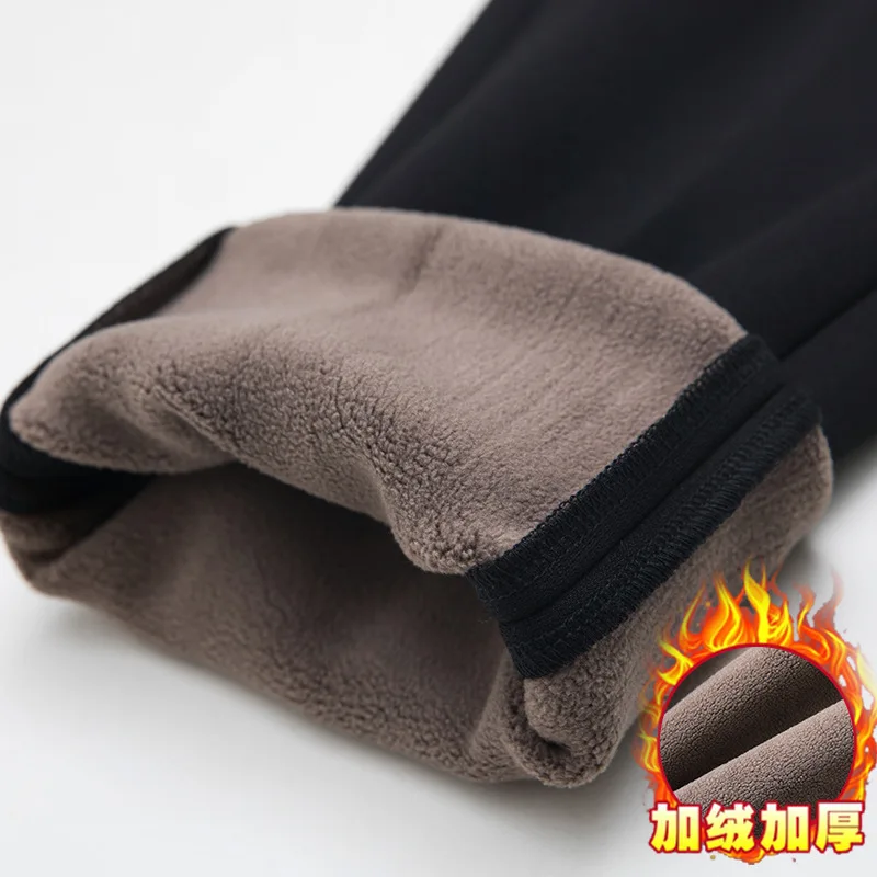 女性用伸縮性ストライプストレートレッグベルベットパンツ、ハイウエストパンツ、ウォームカジュアルパンツ、中年母親用ロングパンツ、冬