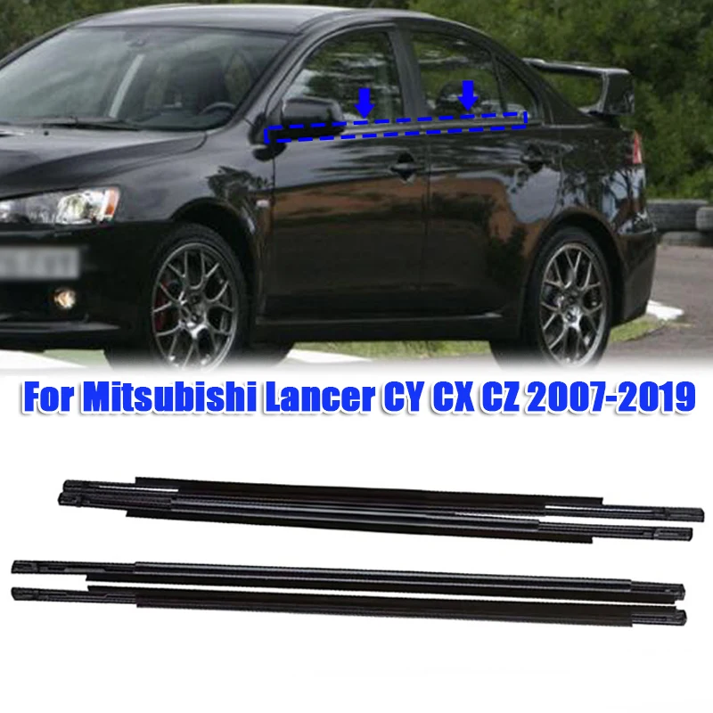 

4pcs Black Rubber Car Window Glass Seal Moulding Trim for Mitsubishi Lancer CY CX CZ 2007-2019