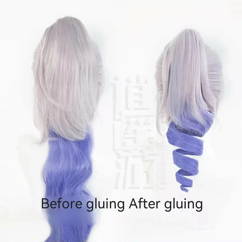 Silver Wolf Cos Wig 85CM Gradient Color Long Heat-resistant Synthetic Hair Halloween Party Anime Cosplay Wigs+wig Cap