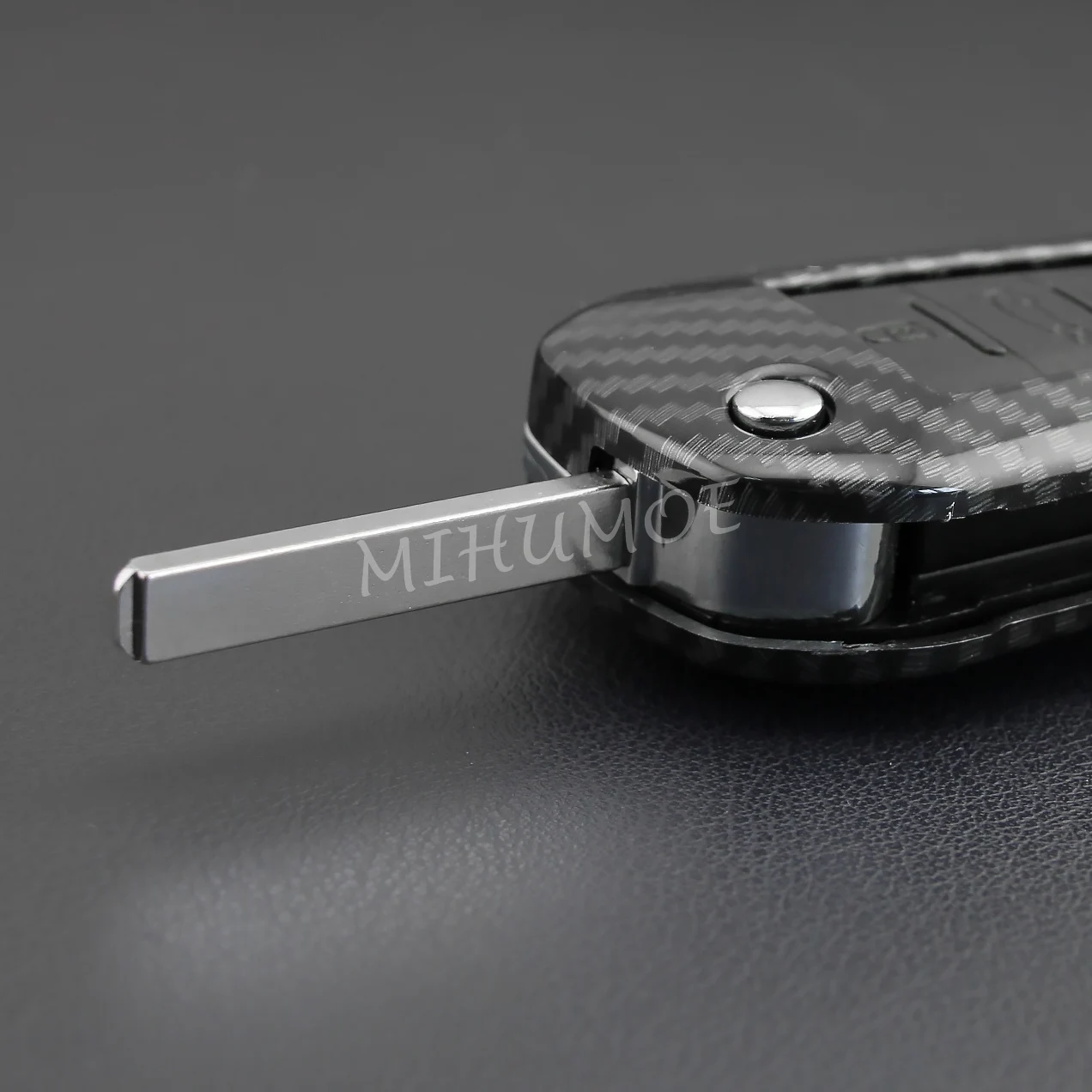 For Peugeot Citroen Car Flip Key Fob Cover Case Chain Shell Carbon Fiber 208 301 308 508 2008 3008 5008 C3 C5 Aircross C-Elysee