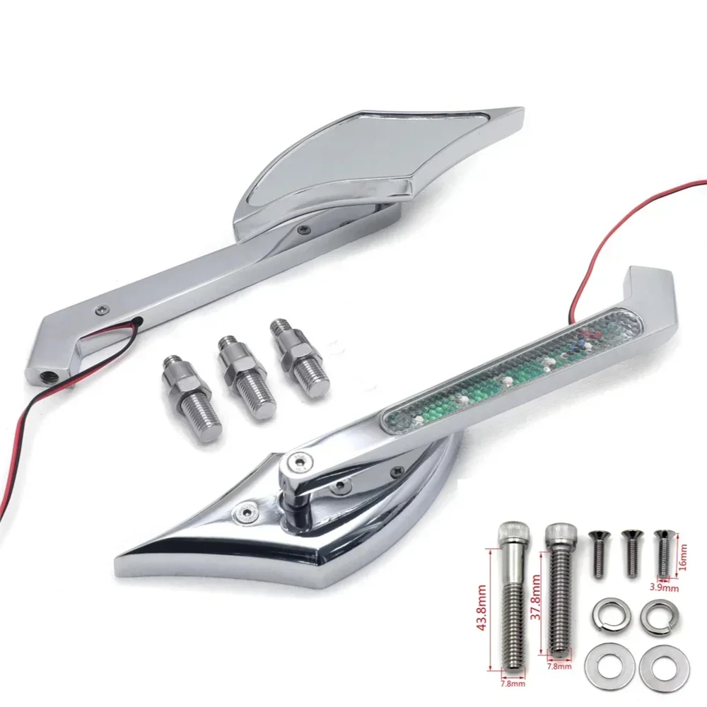 

W/ LED Turn Signal Mirrors for ALL Harley Davidson Models Softail Touring Dyna Sportster XL Aftermarket Motorcycle Accessories