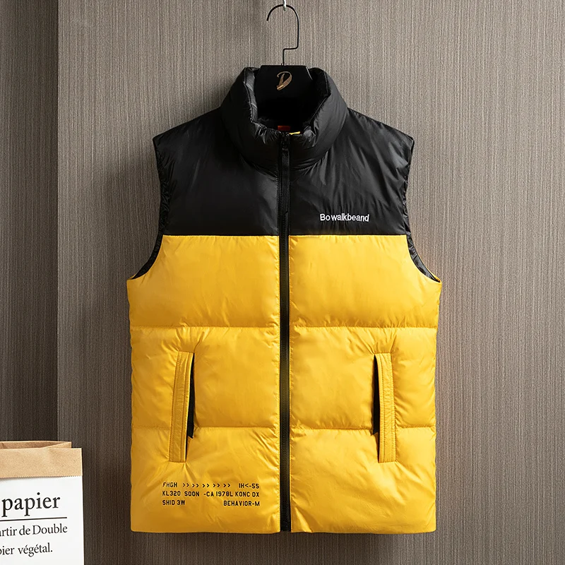 

New Mens Vest duck Down Sleeveless Jacket Autumn Winter Warm Outerwear Male Casual Windproof Waistcoat Fashion Solid Plus Size