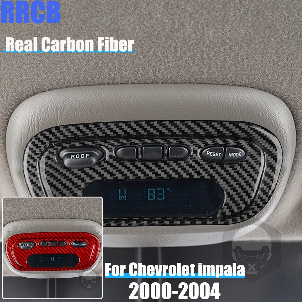 

Автомобильные аксессуары из настоящего углеродного волокна, отделка панели Homelink, мягкая наклейка на чехол для Chevrolet Impala 2000 2001 2002 2003 2004
