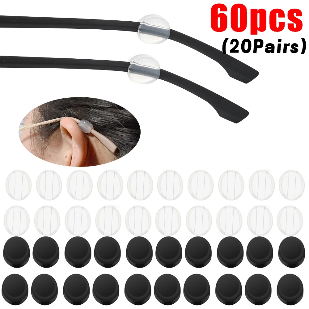 Clear Silicone Round Ear Hook Eyeglasses Invisible Mini Glasses Anti Slip Grip Temple Tip Holder Spectacle Eyewear Accessories