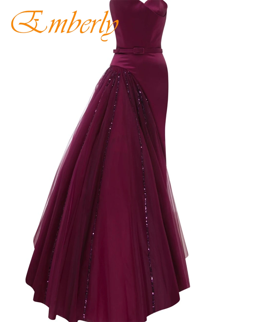 ที่กําหนดเองประณีต Burgundy Strapless ชุดราตรีคุณภาพสูง Tulle Prom Dresses Delicate Party Gowns สําหรับผู้หญิง