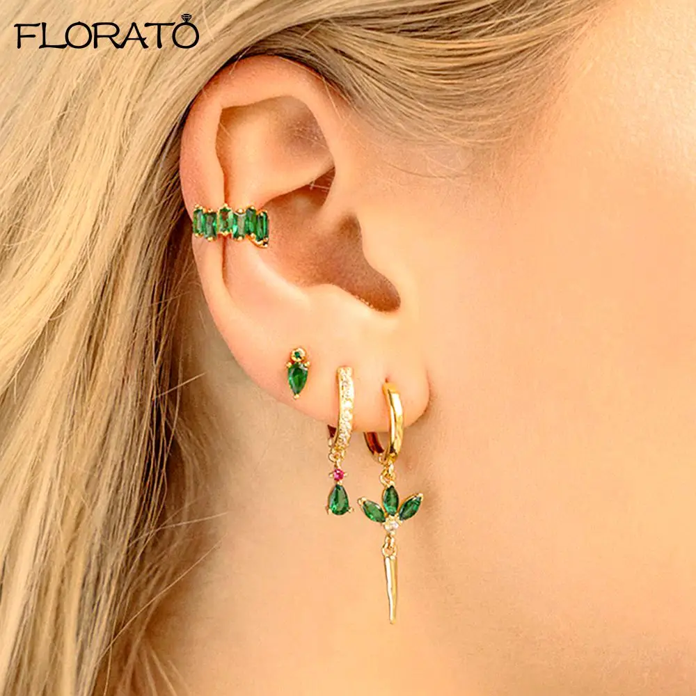 

2025 New Water Drop Pendant Earrings 925 Sterling Silver Needle Sparkling Zircon Hoop Earring for Women Wedding Jewelry Gifts