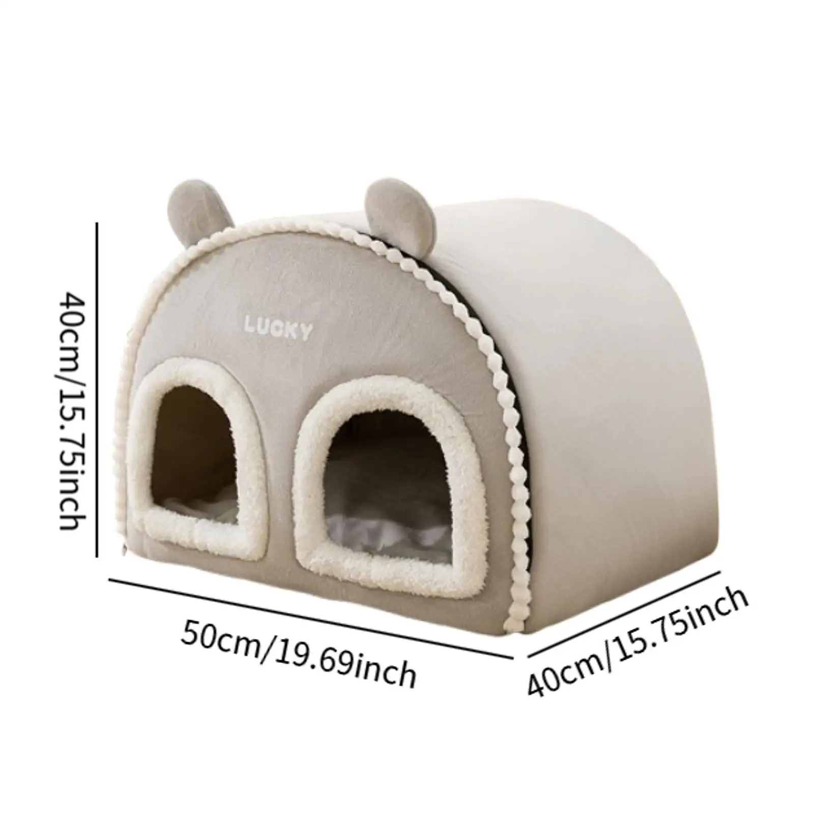 Indoor Enclosed Cat House, 20 X 15.7 X 15.7 Inch Warm Cave for Outdoor Travel, Comfortable Kitten Nest, Tent