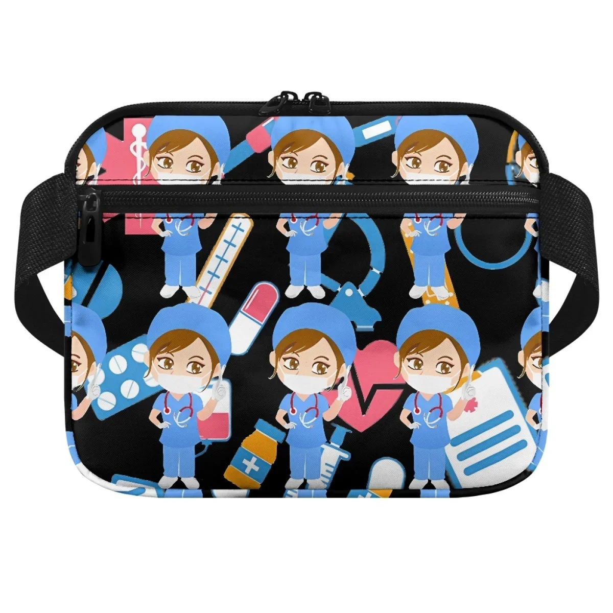 Cartoon Krankens ch wester Medical Healthcare Designer Damen Hüft tasche Krankenhaus Arbeit Multi-Pocket tragbare Aufbewahrung werkzeug Taschen Veranstalter Tasche