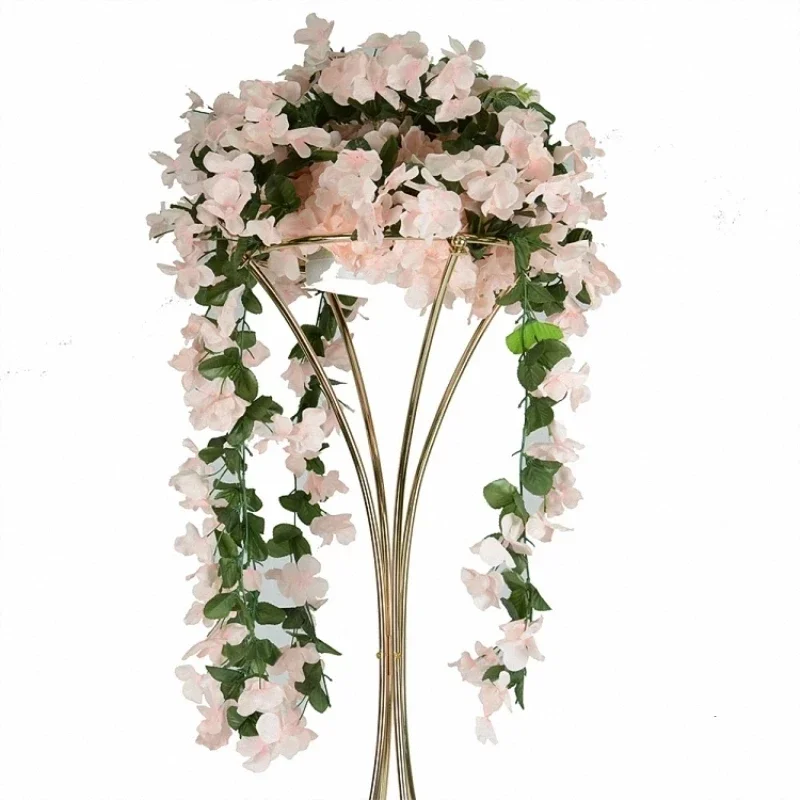 10PCS Vases Gold Flower Stand 82CM Metal Road Lead Wedding Centerpiece Flowers Rack For Event Party Home Decoration