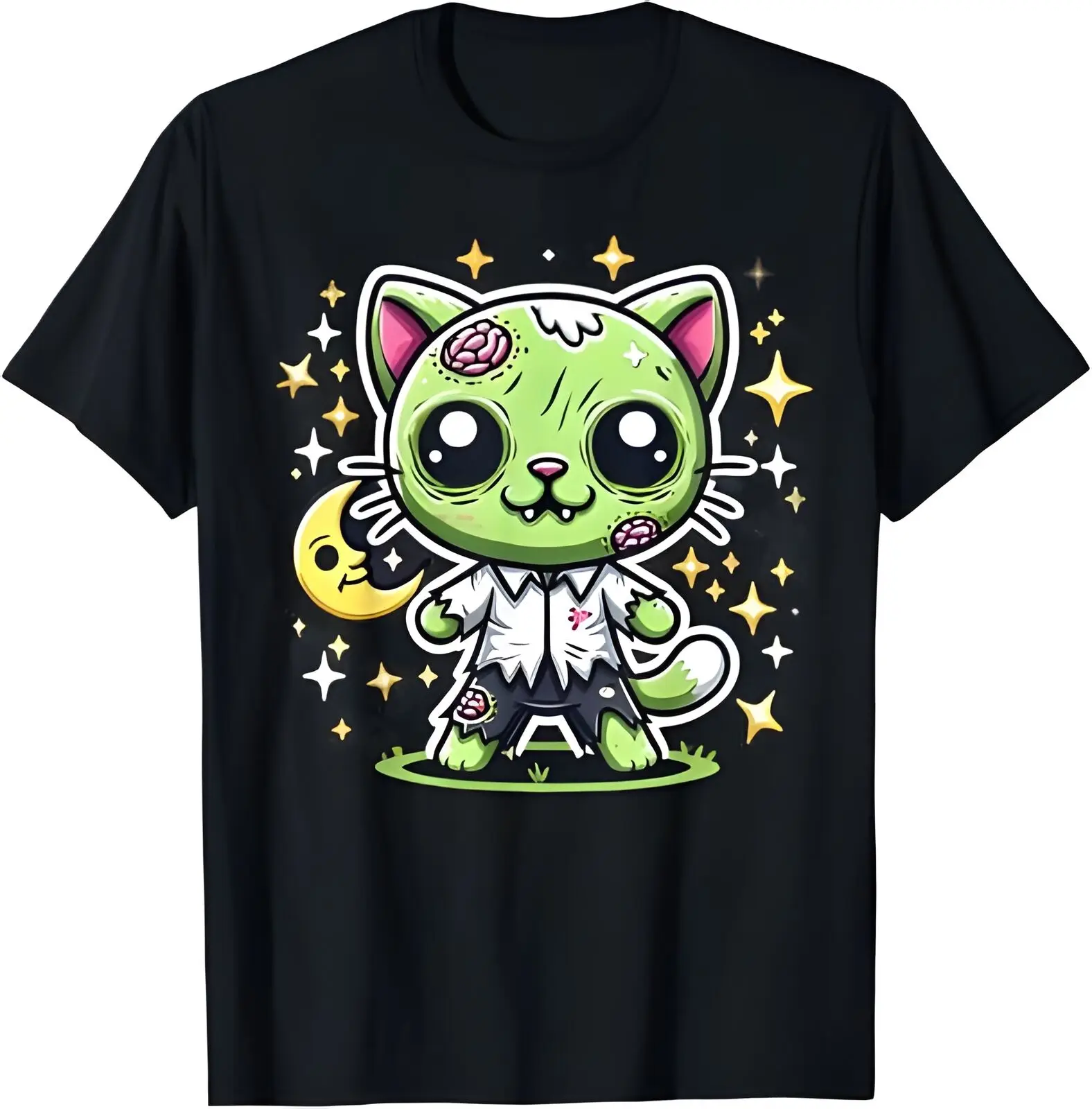 Zombie Kitten Halloween Pumpkin T-shirt