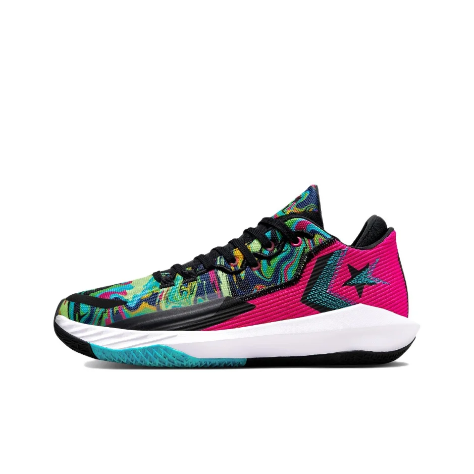 Converse All Star BB Pro Jet Basketball Shoes Unisex Low Top Fuchsia/Black/Blue/Green A00403C