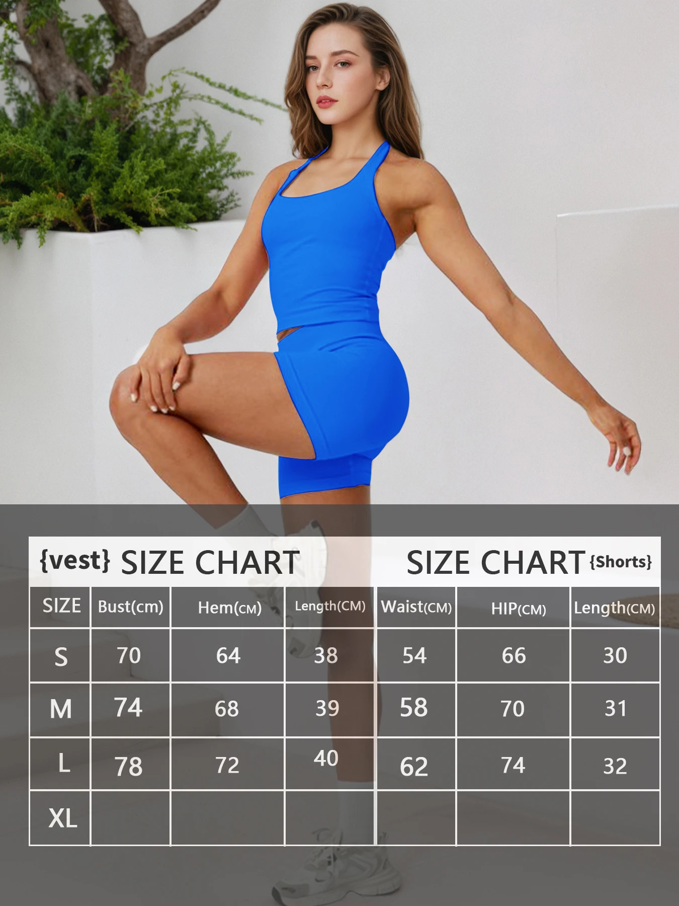 Women's Square Neck Halter 2-Piece Set, Seamless High Stretch, Removable Cups & Peach Butt Lifting 3" Yoga Shorts image 6
