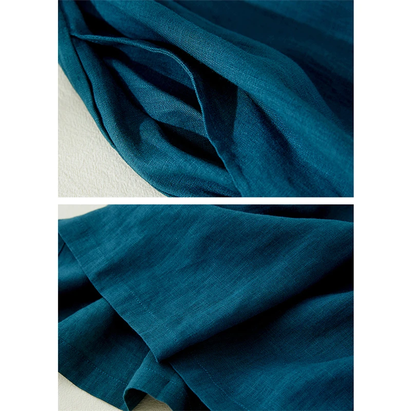 Cotton Short Sleeve Vintage Solid Color Dresses For Women 2026 New Summer Casual Long Holiday Dress Femme Robe Elegant Clothing