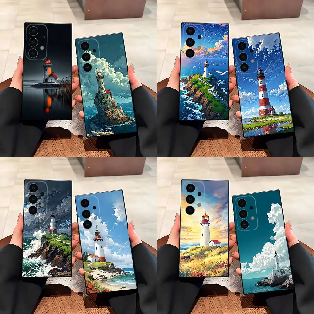 

Lighthouse Phone Case For Samsung S25,S24,S21,S22,S23,S30,Ultra,S20,Plus,Fe,Lite,5G Black Cover